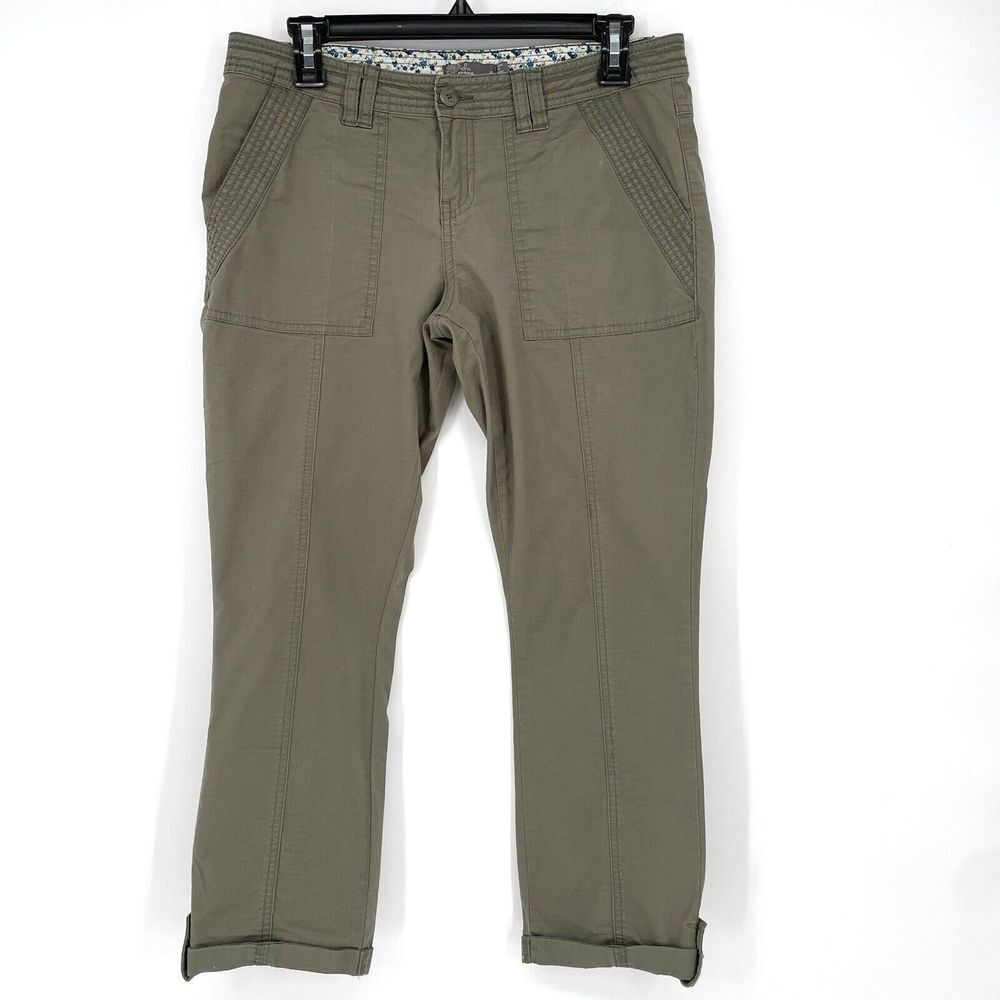 PRANA Women's Capri Pants Mari Organic Cotton Outdoor Hiking Green Size 6